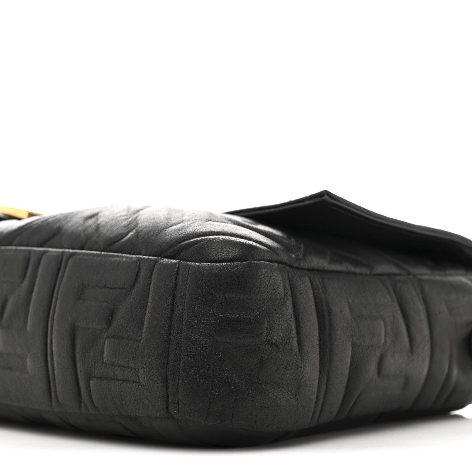 Nappa FF 1974 Embossed Large Baguette Black