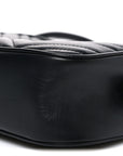 Calfskin Matelasse Small GG Marmont Chain Shoulder Bag Black