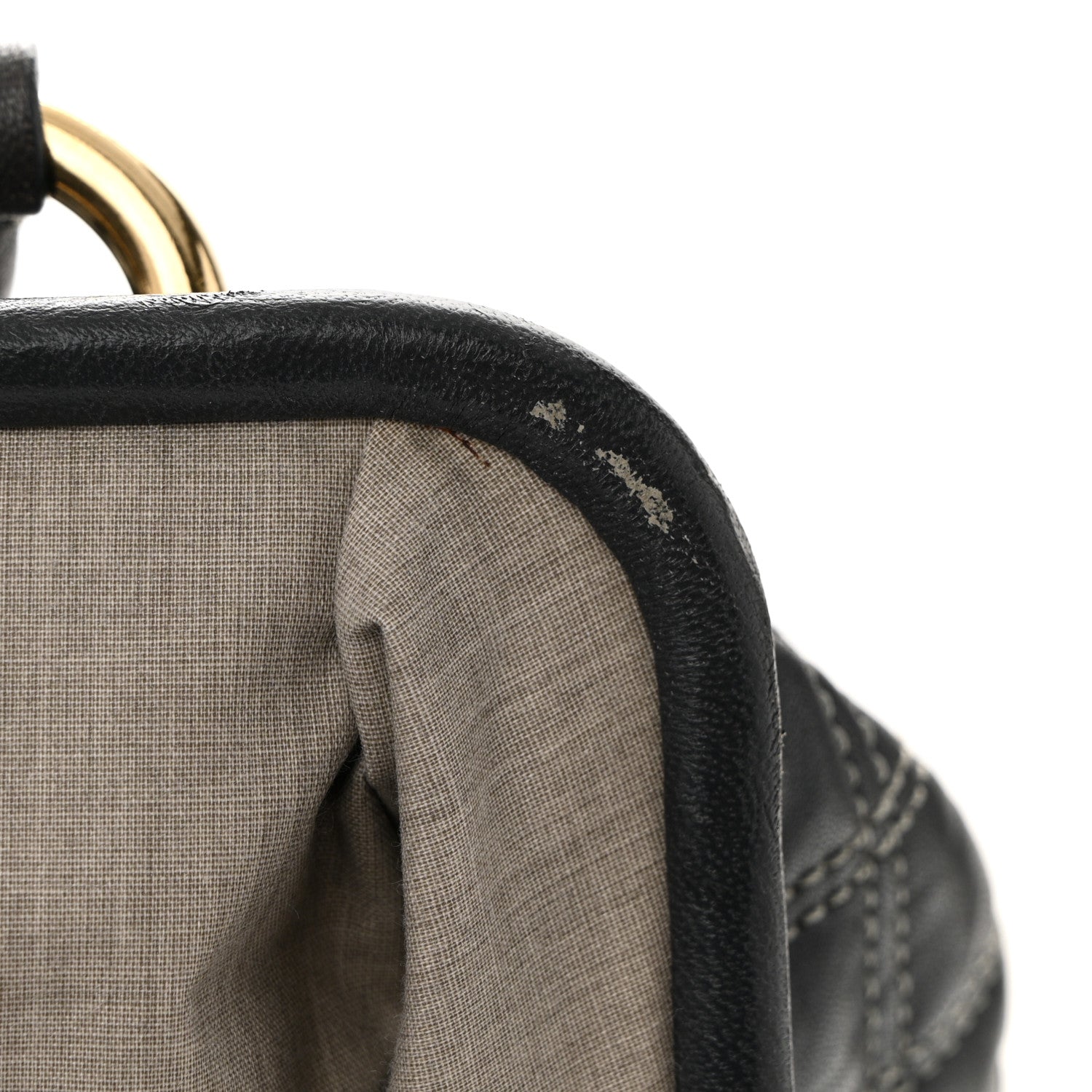 Calfskin Quilted Stam Dark Grey
