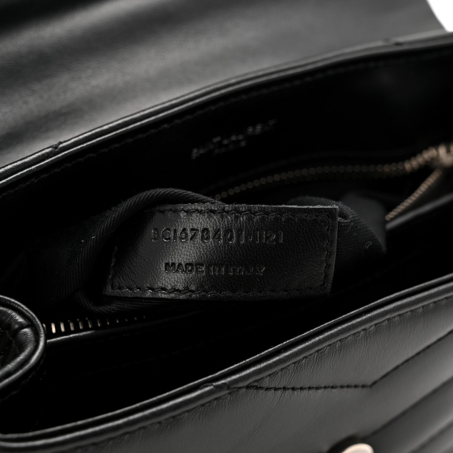 Calfskin Y Quilted Monogram Toy Loulou Crossbody Bag Black