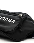 Recycled Sport Nylon Logo Embroidered Wheel Beltpack Black