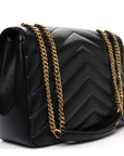 Lambskin Chevron Quilted Large LouLou Black