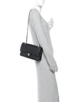 Lambskin Quilted Medium Double Flap Black