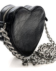 Agneau Arena Mini Le Cagole Heart Bag Black