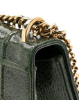 Ceramic Effect Deerskin Large D1ORama Flap Bag Malachite Green