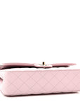 Caviar Quilted Medium Double Flap Light Pink