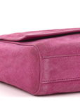 Smooth Calfskin Suede Medium Reversible Monogram Kate Satchel Rose Rubis