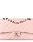 Caviar Quilted Medium Double Flap Light Pink