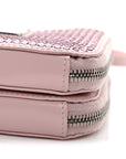 Satin Crystal Mini Triangle Crossbody Pouch Alabastro