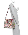 Soft GG Supreme Monogram Blooms Medium Crossbody Tote Beige Multicolor Dry Rose