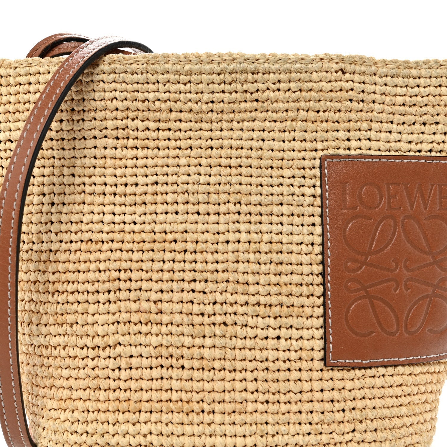 Calfskin Raffia Paulas Ibiza Pochette Bag Natural Tan