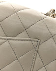 Lambskin Quilted Mini Rectangular Flap Grey