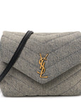 Denim Y Quilted Monogram Toy Loulou Crossbody Bag Grey