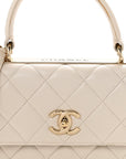 Lambskin Quilted Small Trendy CC Dual Handle Flap Bag White