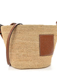 Calfskin Raffia Paulas Ibiza Pochette Bag Natural Tan