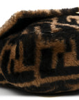 Shearling Vitello Dolce Macro FF 1974 Baguette Tobacco Black