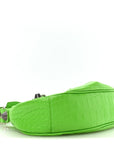 Extra Supple Calfskin Crocodile Embossed Le Cagole Shoulder Bag XS Acid Green