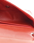 Lambskin Quilted Mini Rectangular Flap Red
