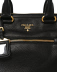 Vitello Daino Shopping Satchel Black