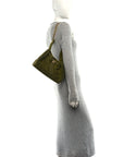 Suede Quilted Small CHNL 25 Handbag Khaki