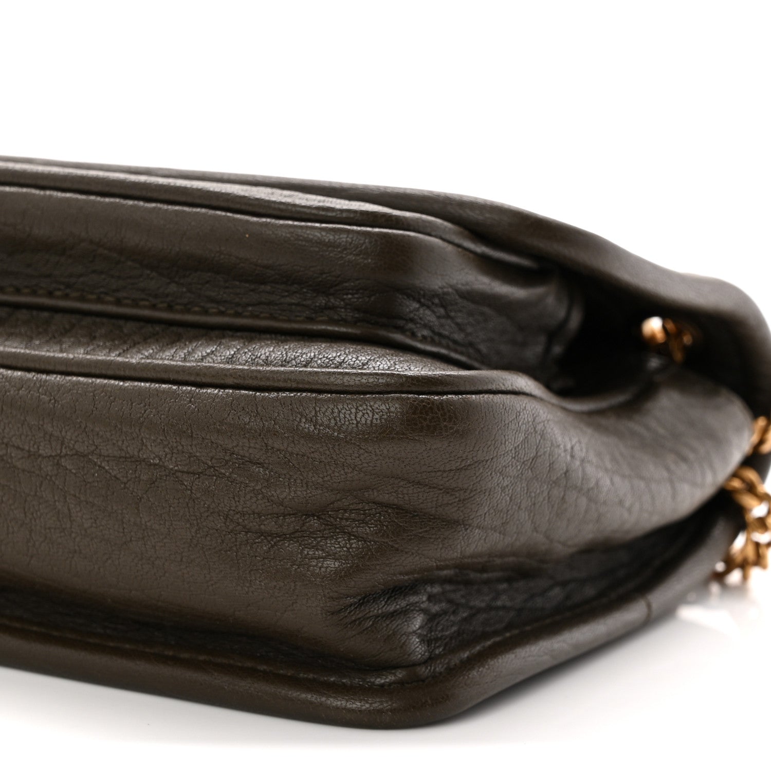 Grained Lambskin Monogram Mini Niki Chain Satchel Dark Cork