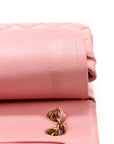 Caviar Quilted Medium Double Flap Pink