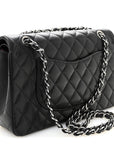 Caviar Quilted Medium Double Flap Black