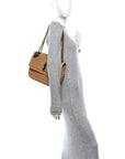 Raffia Calfskin Monogram Medium Niki Chain Satchel Natural