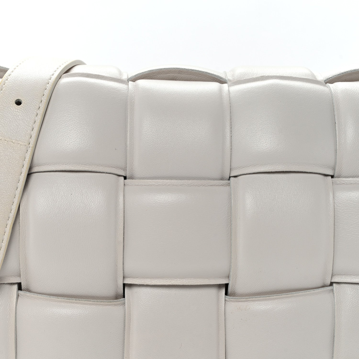 Nappa Maxi Intreccio Padded Cassette Crossbody Bag Chalk