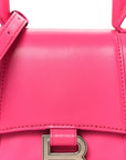 Shiny Box Calfskin Hourglass Top Handle Bag XS Acid Fuchsia