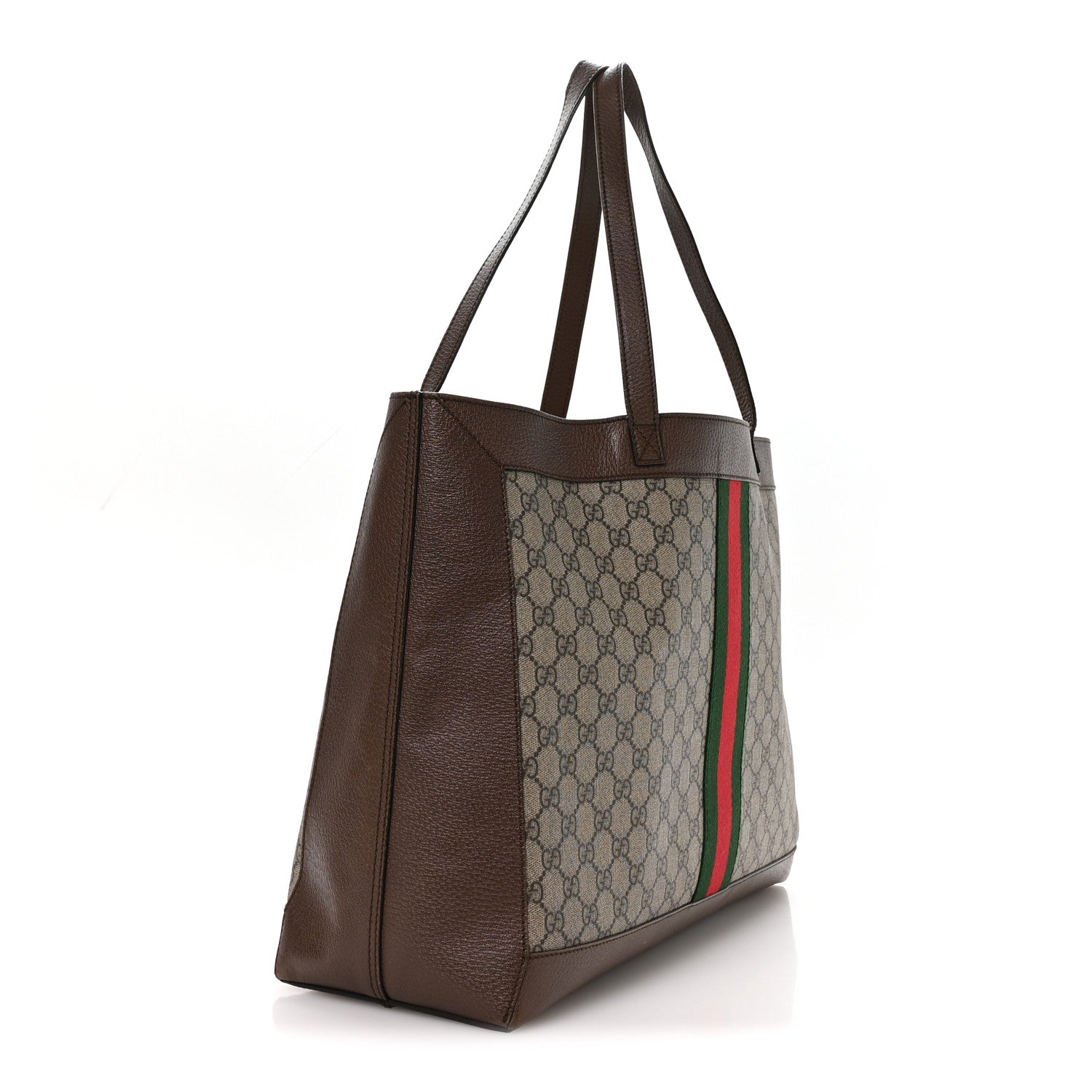 GG Supreme Monogram Web Ophidia Tote Brown