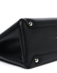 Derby Calfskin House Check Medium Banner Tote Black Sea Green