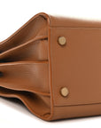 Grained Calfskin Small Sac De Jour Saddle Brown