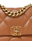 Lambskin Quilted Medium CHNL 19 Flap Brown
