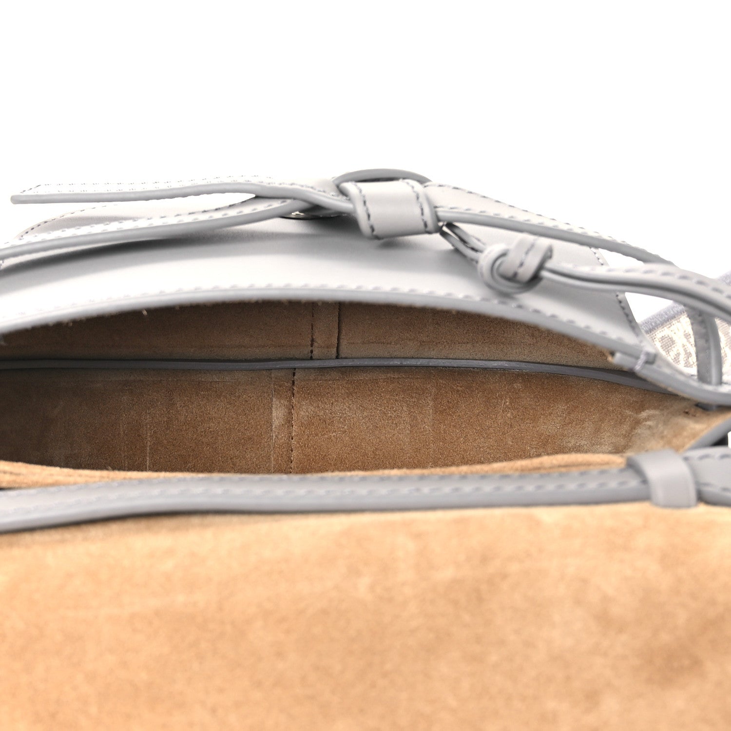 Calfskin Jacquard Mini Gate Dual Bag Ash Grey