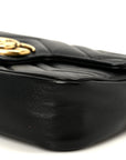 Calfskin Matelasse Super Mini GG Marmont Shoulder Bag Black