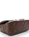 Lambskin Quilted Large CHNL 19 Flap Dark Brown