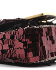 Sequin Paillettes Vitello Grace Sex and the City Mini Baguette Granata