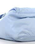 Re-Nylon Vela Saffiano Pocket Double Buckle Messenger Shoulder Bag Celeste