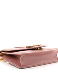 DOLCE GABBANA Smooth Calfskin Small DG Amore Envelope Bag Pink
