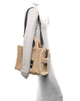 Polyester Cotton Medium The Teddy Traveler Tote Bag Beige