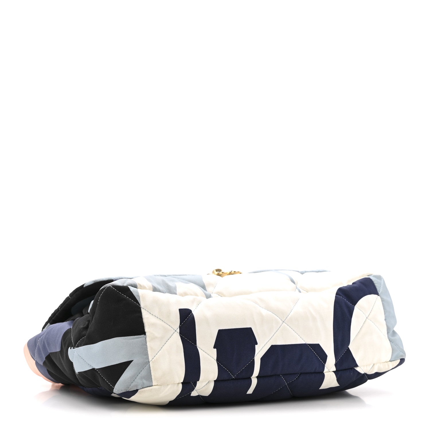 Silk Maxi Scarf CHNL 19 Flap Black Blue White