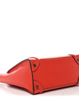 Drummed Calfskin Micro Luggage Vermillion