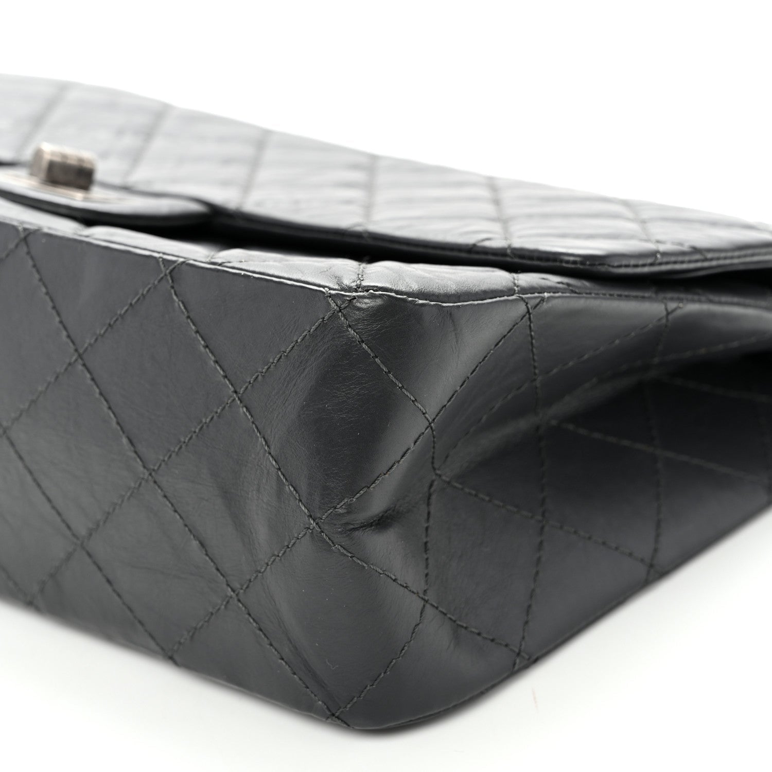 Aged Calfskin Quilted 2.55 Reissue 227 Flap Dark Grey