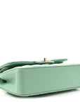 Caviar Quilted Small Double Flap Light Green