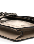 GG Supreme Monogram Textured Dollar Calfskin Small Rectangular Dionysus Shoulder Bag Beige Mystic White Oatmeal