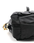 Tessuto Nylon Gaufre Shopping Satchel Black