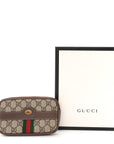 GG Supreme Monogram Ophidia Belted iPhone Case 95 38 Dark Brown