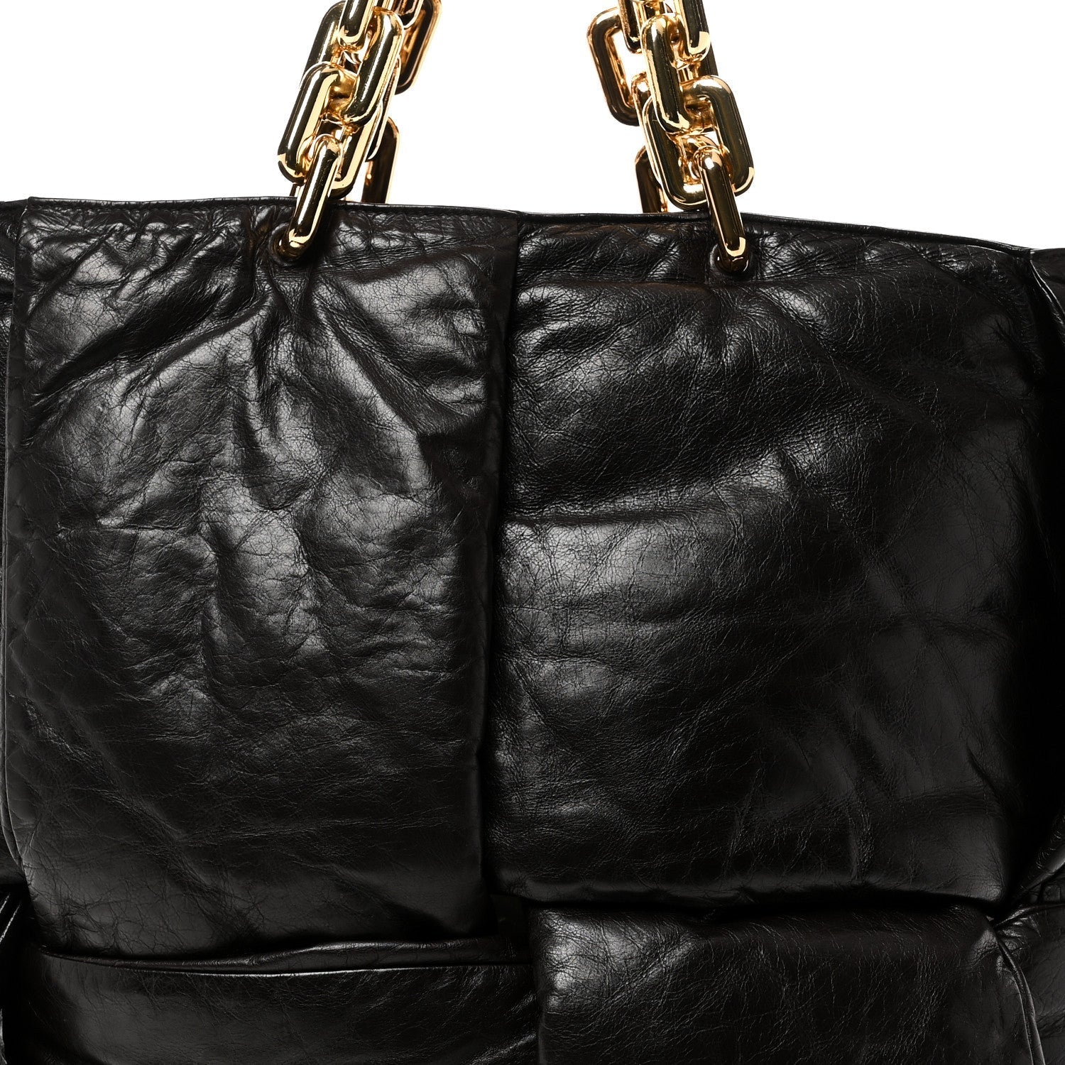 Calfskin Maxi Intrecciato Puffy Chain Tote Bag Fondente