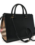 Calfskin Mega Check Small Banwell Tote Black